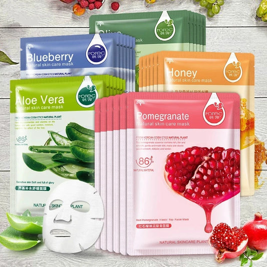 Masque facial aux fruits et plantes naturelles